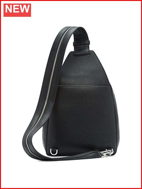 Convertible Sling Backpack Vegan Leather Monogram Gold Hardware Lightweight main image 5
